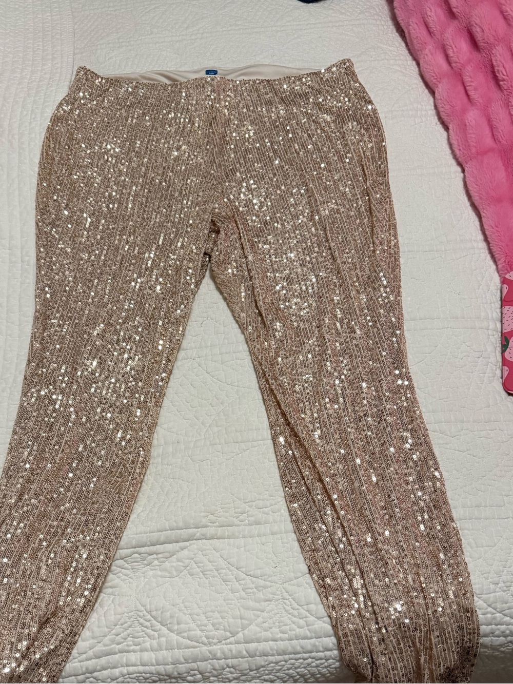 Old Navy Sequin Champagne Flare Leg pant in xxl